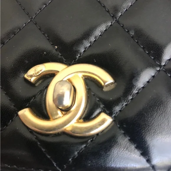 CHANEL Black Quilted Lambskin / Suede Mini Belt Bag with Gold CC Hardware - Picture 6 of 11
